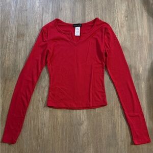 Little Daisy Bright Red Long Sleeve Top